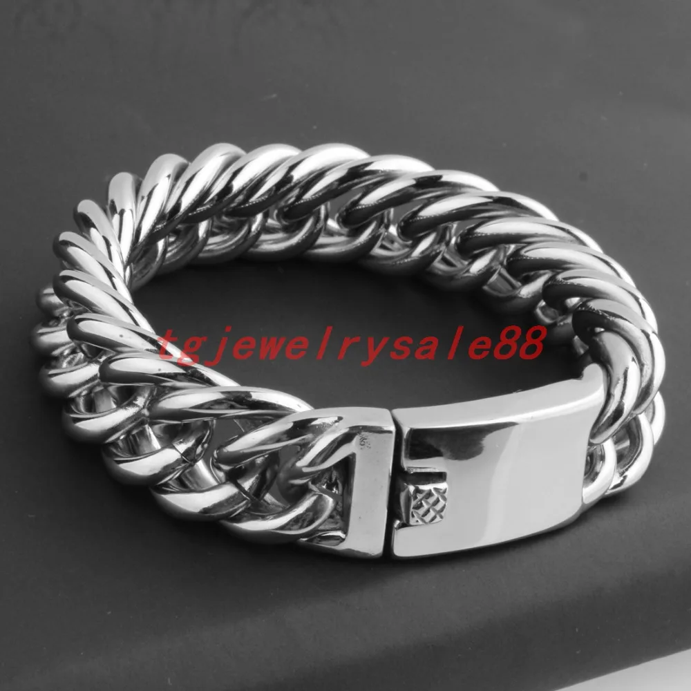 152g Heavy 19mm Wide Silver Color Stainless Steel Cuban Curb Link Chain Casting Clasp For Strong Men's Bracelet Jewelry
152g Heavy 19mm Wide Silver Color Stainless Steel Cuban Curb Link Chain Casting Clasp For Strong Men's Bracelet Jewelry