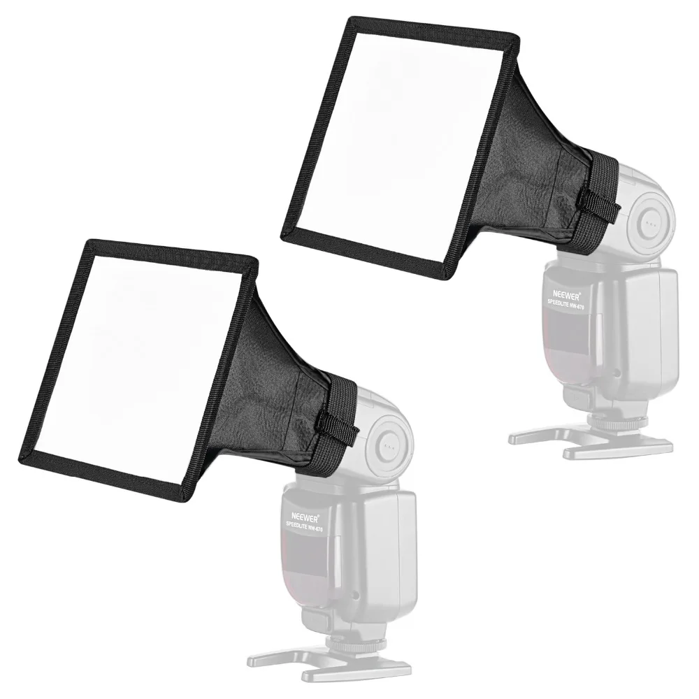 Neewer 2-Pack 6x5 inches/15x13 cm Speedlite Softbox Flashlight Diffuser Kit for Canon 580EX II 600EX-RT/YongNuo YN560 III
Neewer 2-Pack 6x5 inches/15x13 cm Speedlite Softbox Flashlight Diffuser Kit for Canon 580EX II 600EX-RT/YongNuo YN560 III