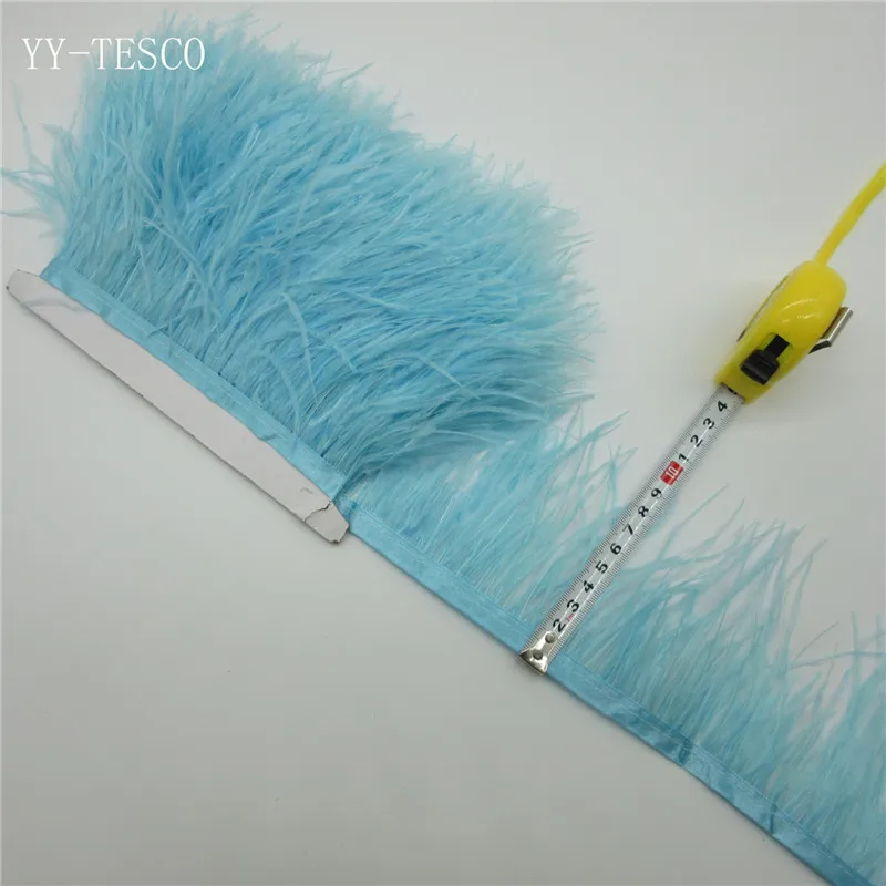 Wholesale Dyed light blue Natural ostrich feather Trimming height 8-11cm wedding party dress decoration plume ribbons
Wholesale Dyed light blue Natural ostrich feather Trimming height 8-11cm wedding party dress decoration plume ribbons