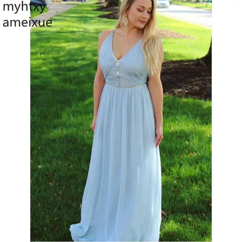 2021 Simple Cheap Sexy Evening Dresses Chiffion Floor Length V-neck Sleeveless Sweep Train Evening Gowns Custom Made
2021 Simple Cheap Sexy Evening Dresses Chiffion Floor Length V-neck Sleeveless Sweep Train Evening Gowns Custom Made