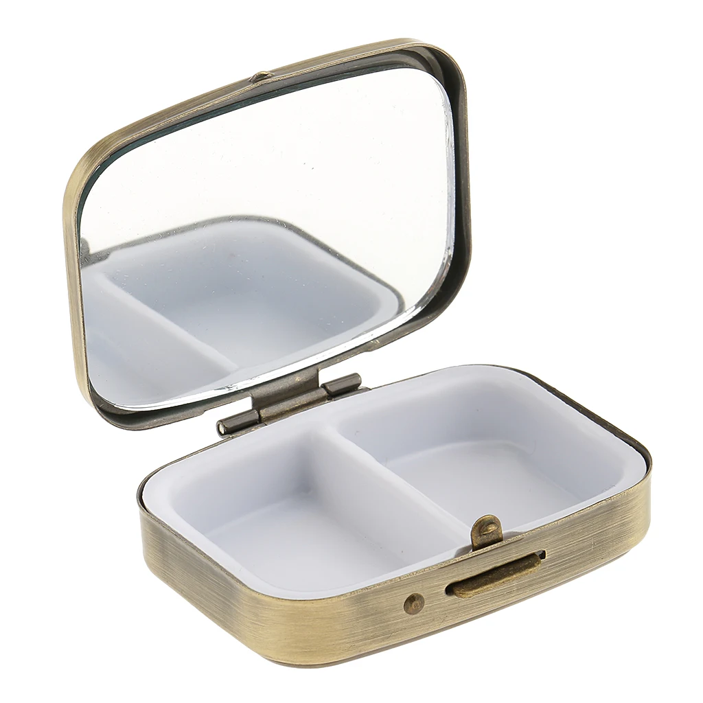 2 Compartments Travel Vitamin Organizer Medicine Tablet Box Trinket Earring Storage Case Container with Mirror
2 Compartments Travel Vitamin Organizer Medicine Tablet Box Trinket Earring Storage Case Container with Mirror