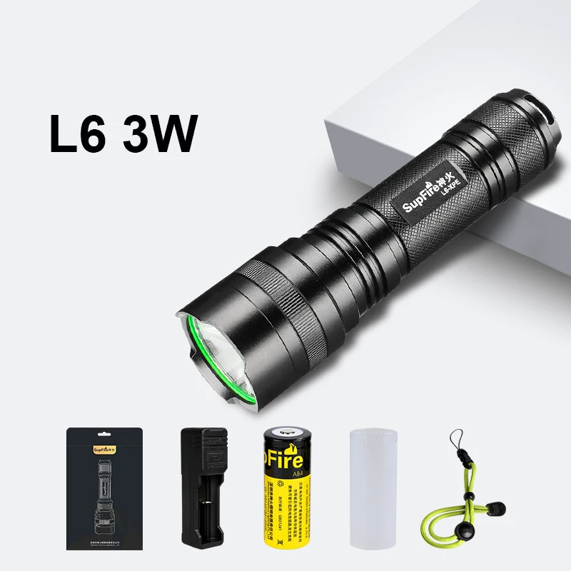 Светодиодный фонарик Linterna Supfire L6 фонарь для охоты кемпинга портативный Nitecore Fenix