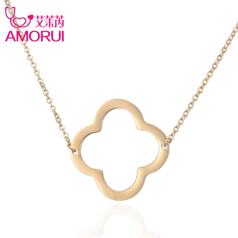 AMORUI Women Hollow Clover Collier Femme Statement Necklace Rose Gold/Gold/Silver Color Jewelry Collares Necklaces
AMORUI Women Hollow Clover Collier Femme Statement Necklace Rose Gold/Gold/Silver Color Jewelry Collares Necklaces