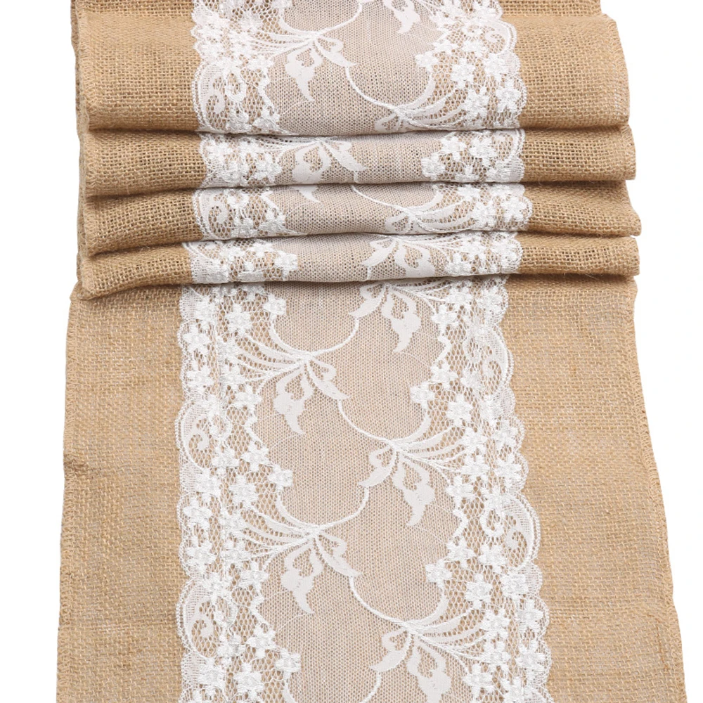 Burlap Table Runners Lace Hessian Burlap Fabric Rolls for Rustic Country Weddings Party Dining Decorations and Crafts
Burlap Table Runners Lace Hessian Burlap Fabric Rolls for Rustic Country Weddings Party Dining Decorations and Crafts
