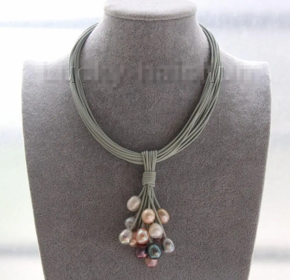 Hot sale new Style >>>>>16" 14mm white gray black pink pearls gray leather necklace magnet clasp j9569
Hot sale new Style >>>>>16" 14mm white gray black pink pearls gray leather necklace magnet clasp j9569