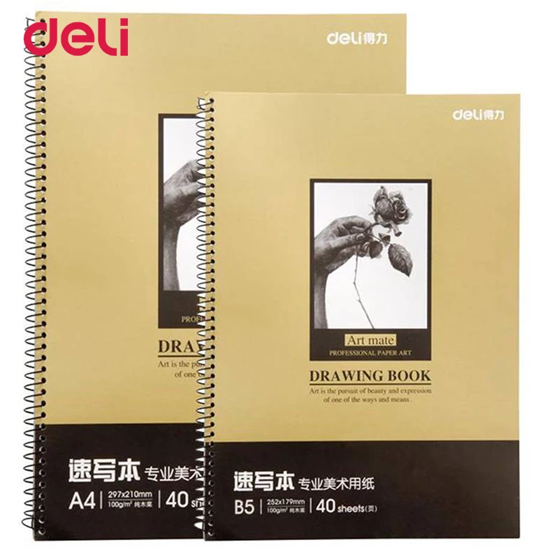 Deli Spiral A4 B5 professional Sketch books for student Stationery school art supplies Kid Gift creative travel memory Notebooks
Deli Spiral A4 B5 professional Sketch books for student Stationery school art supplies Kid Gift creative travel memory Notebooks