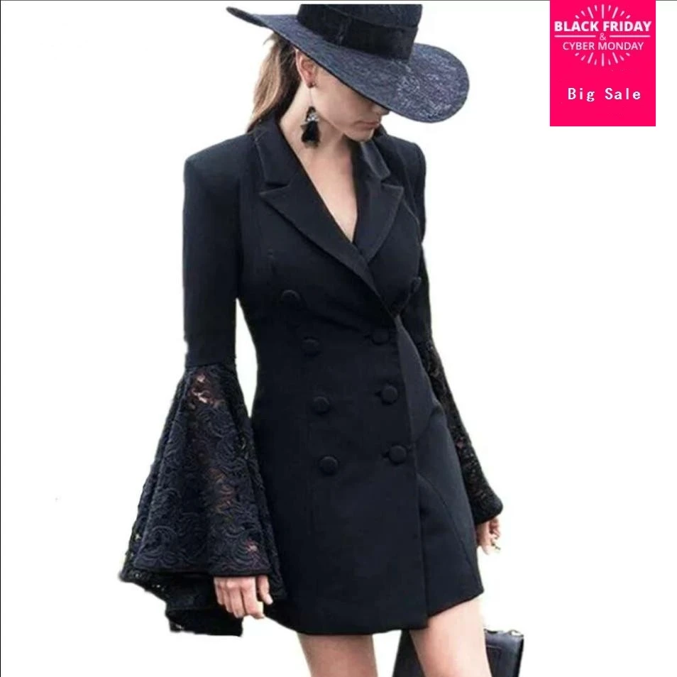 Europe station Plus size women's 2018 Spring new Fashion V-Neck Sexy slim lace Flare Sleeve High Waist cotton blazer Jacket L309
Europe station Plus size women's 2018 Spring new Fashion V-Neck Sexy slim lace Flare Sleeve High Waist cotton blazer Jacket L309