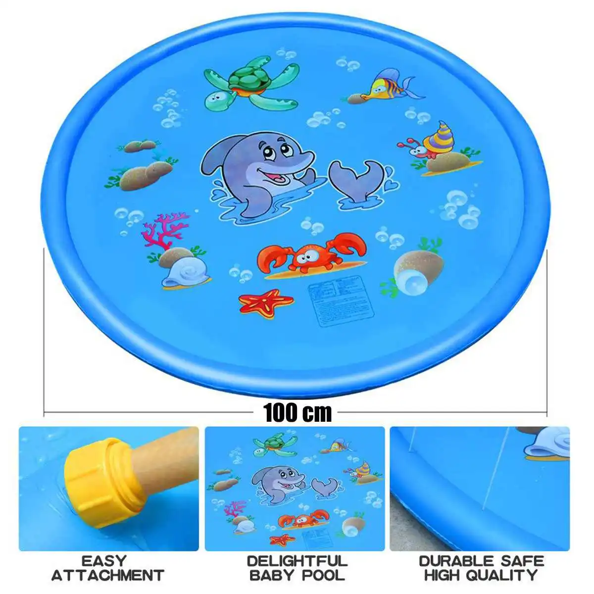 100cm Summer Kids Inflatable Round Water Splash Play Pool Playing Sprinkler Mat Yard Outdoor Fun Multicolour PVC Material
100cm Summer Kids Inflatable Round Water Splash Play Pool Playing Sprinkler Mat Yard Outdoor Fun Multicolour PVC Material