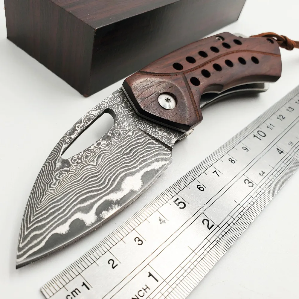 Damascus D2 Folding Knife Rosewood Handle Outdoor Camping Combat Pocket Fruit Knives Survival Hunting Tactical Utility EDC Tools
Damascus D2 Folding Knife Rosewood Handle Outdoor Camping Combat Pocket Fruit Knives Survival Hunting Tactical Utility EDC Tools