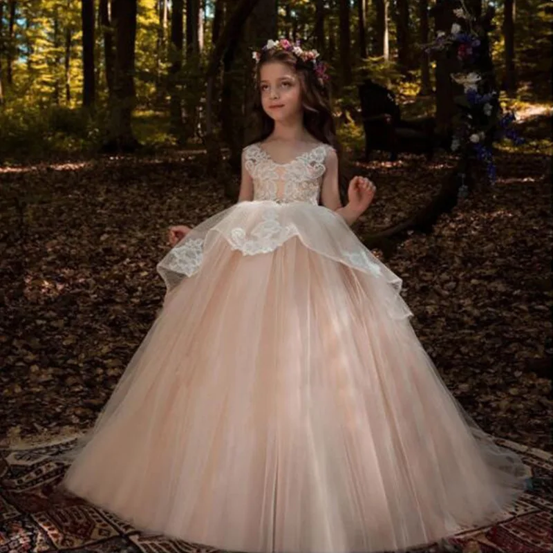 Elegant Ball Gown Lace Flower Girl Dresses For Weddings Trailing First Communion Dress For Girls Evening Prom Gowns
Elegant Ball Gown Lace Flower Girl Dresses For Weddings Trailing First Communion Dress For Girls Evening Prom Gowns