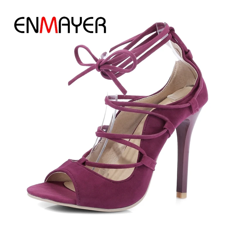 ENMAYER New Arrival summer Cow Suede Peep Toe high heel Sandals lady elegant sexy lace-up party casual shoes ZYL186
ENMAYER New Arrival summer Cow Suede Peep Toe high heel Sandals lady elegant sexy lace-up party casual shoes ZYL186