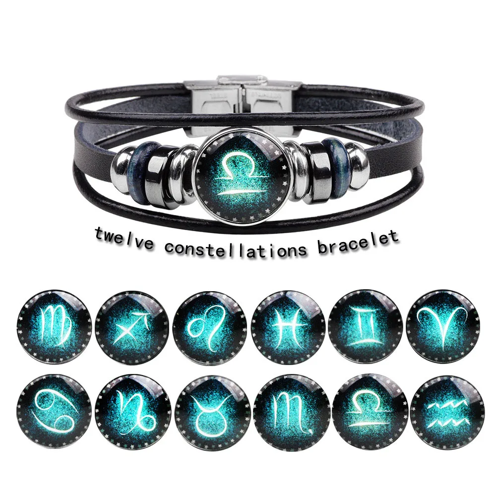 Kirykle Fashion Twelve Constellations Leather Zodiac Bracelet Jewelry Male Women Braid Rope Cortex Bracelet Jewelry DropShiping
Kirykle Fashion Twelve Constellations Leather Zodiac Bracelet Jewelry Male Women Braid Rope Cortex Bracelet Jewelry DropShiping