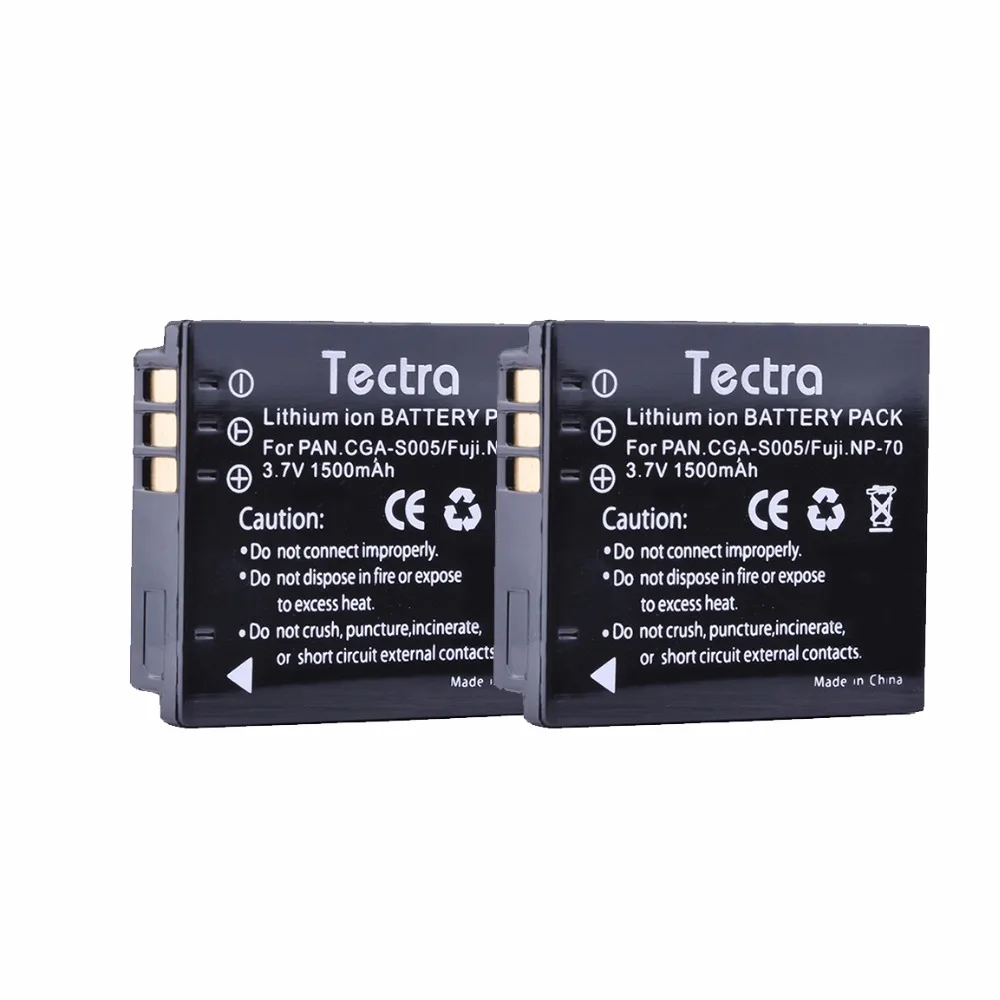 

Tectra 2pcs/pack CGA-S005 3.7V/1500mAh Li-ion Camera Battery for PANASONIC DMW-BCC12 DMC-FX8 FX9 FX10 FX12 FX50 FX150 LX1 LX2