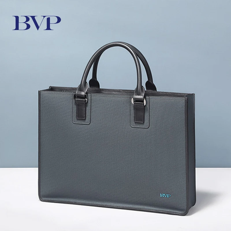 Брендовый мужской портфель BVP из натуральной кожи высококачественный для