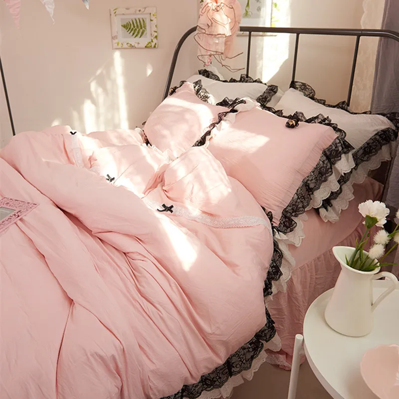 Free shipping Korean Princess lace bow washed cotton bedding 3/4pcs twin full queen king size ruffles solid color bed skirt set
Free shipping Korean Princess lace bow washed cotton bedding 3/4pcs twin full queen king size ruffles solid color bed skirt set