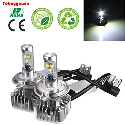 

2 X H4 LED Phare Voiture Ampoule Kit Auto Vehicule Lampe avec 2 Ballasts Etanche IP68 DC 8-48V 40W 3600LM Blanc Pur 6000K