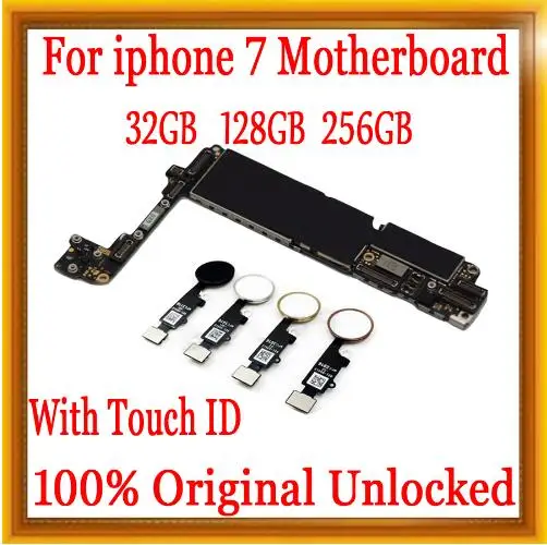 Заводская Разблокировка для iphone 7 материнская плата с/без Touch ID оригинальная с