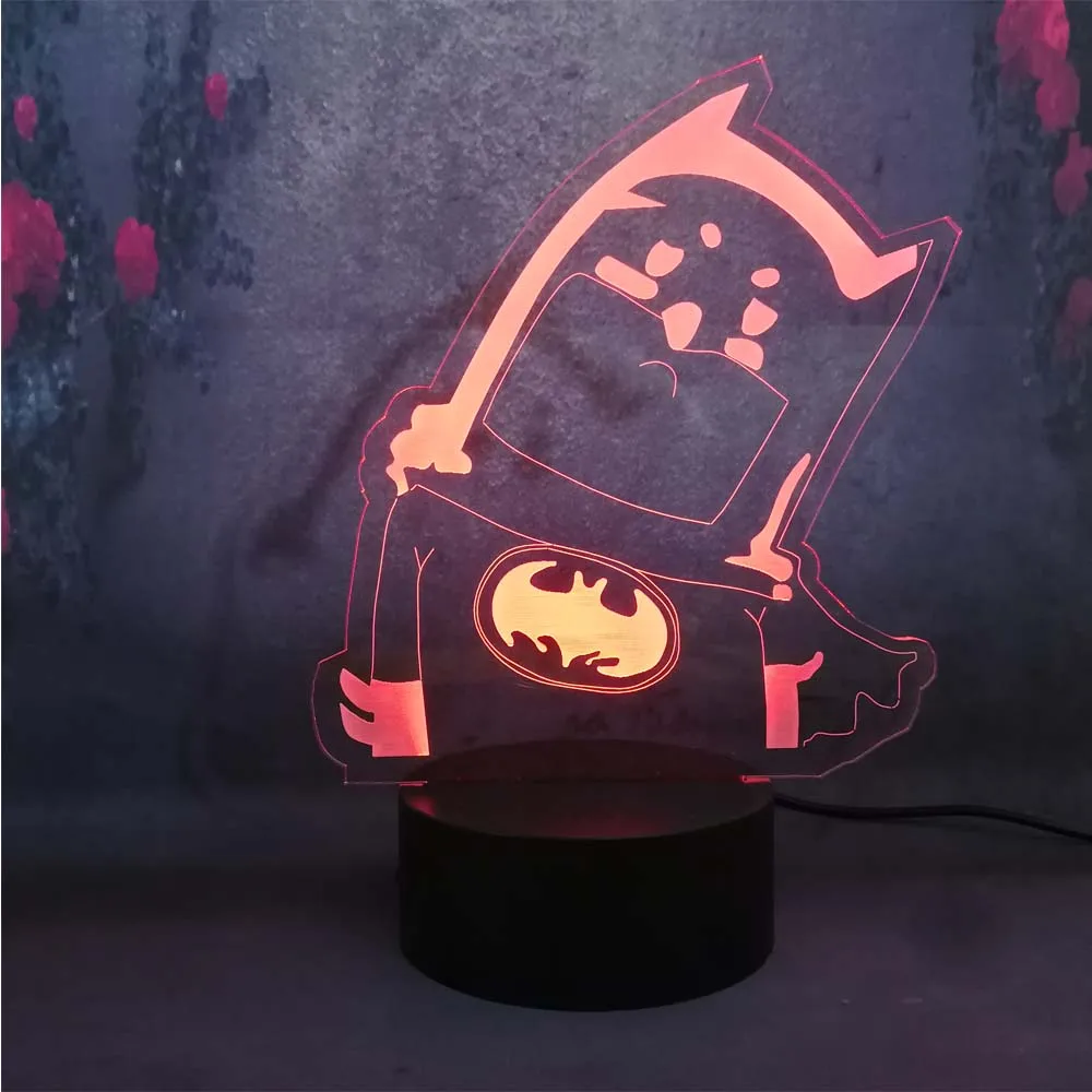 Marvel Justice League милый мультипликационный Супермен Бэтмен 3D LED RGB 7 цветов ночник декор
