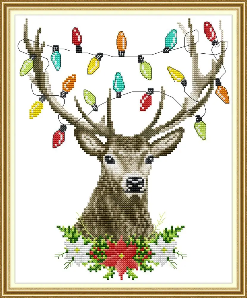 Christmas antlers cross stitch kit aida 14ct 11ct count print canvas cross stitches needlework embroidery DIY handmade
Christmas antlers cross stitch kit aida 14ct 11ct count print canvas cross stitches needlework embroidery DIY handmade