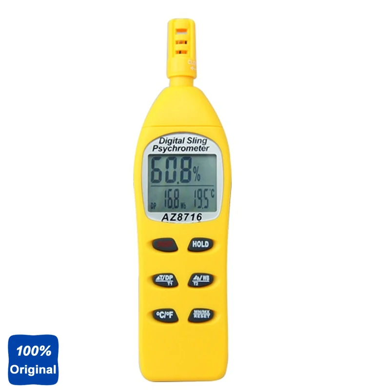 Digital Pocket Psychrometer Temperature and Humidity Meter Hygrometer with Dew Wet Bulb AZ8716
Digital Pocket Psychrometer Temperature and Humidity Meter Hygrometer with Dew Wet Bulb AZ8716