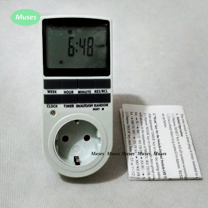 24 Hours and 7 Days Auto Weekly Digital Programmable Watering Cooking Timer Time Switch Power Saving EU Socket Plug 230V 50Hz
24 Hours and 7 Days Auto Weekly Digital Programmable Watering Cooking Timer Time Switch Power Saving EU Socket Plug 230V 50Hz