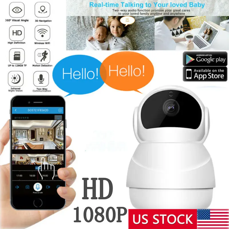 Новая мини беспроводная wifi IP камера HD1080P умный дом безопасности ночное