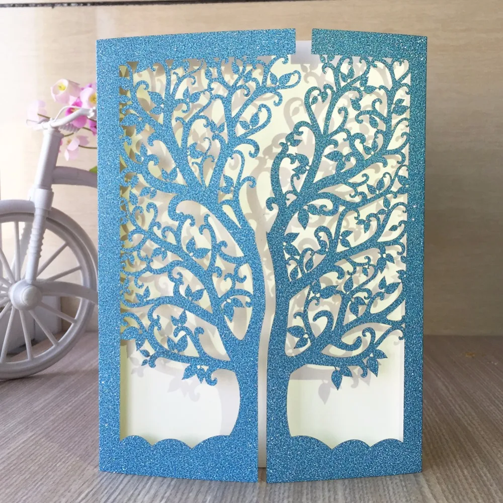 50pcs glitter blue gold ,silver paper wedding party decoration paper craft laser cut tree wedding invitation card greeting card
50pcs glitter blue gold ,silver paper wedding party decoration paper craft laser cut tree wedding invitation card greeting card