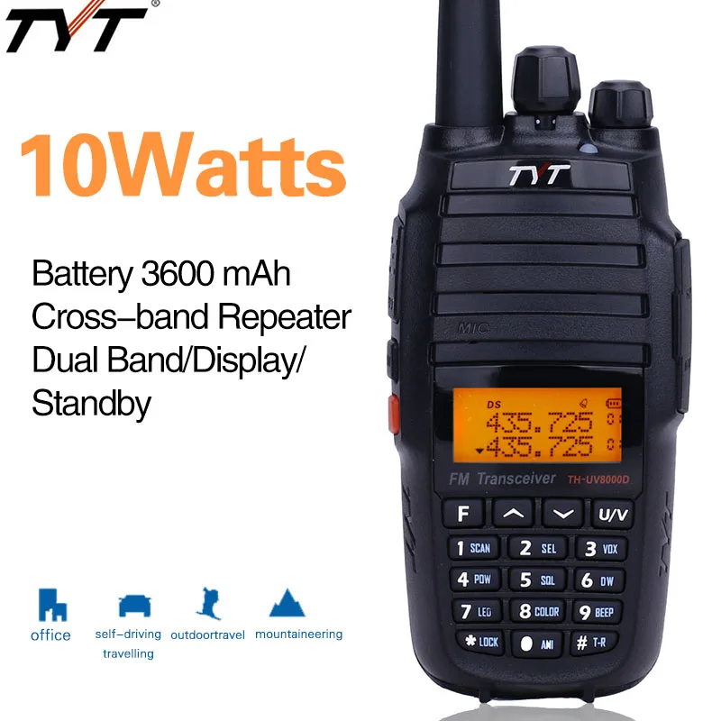 TYT TH UV8000D рация 10 Вт высокомощный поперечный ретранслятор двухдиапазонный VHF UHF