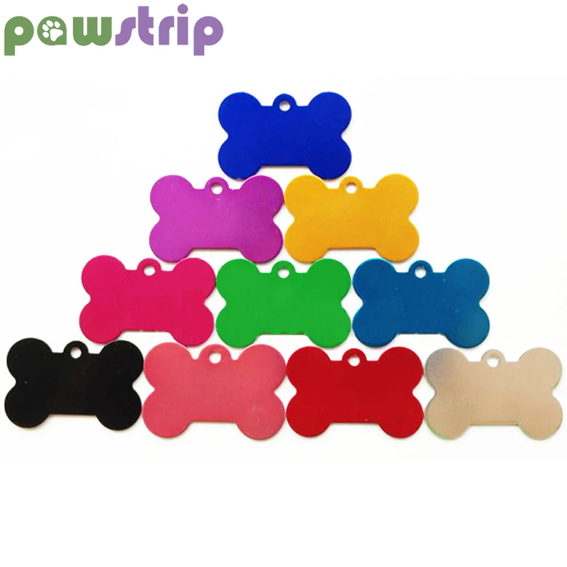 Pawstrip 10 шт./лот идентификационная бирка в форме кости для питомца из алюминиевого