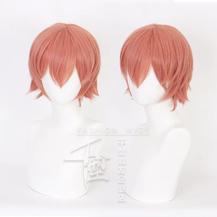 Парик для косплея из японского аниме Sayori короткие волосы оранжевого и красного