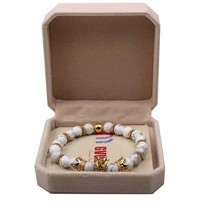 Gold-colour Imperial Crown White Stone Natural Bead Bracelet King&Queen Luxury Charm Jewelry Xmas Gift for Women Men
Gold-colour Imperial Crown White Stone Natural Bead Bracelet King&Queen Luxury Charm Jewelry Xmas Gift for Women Men