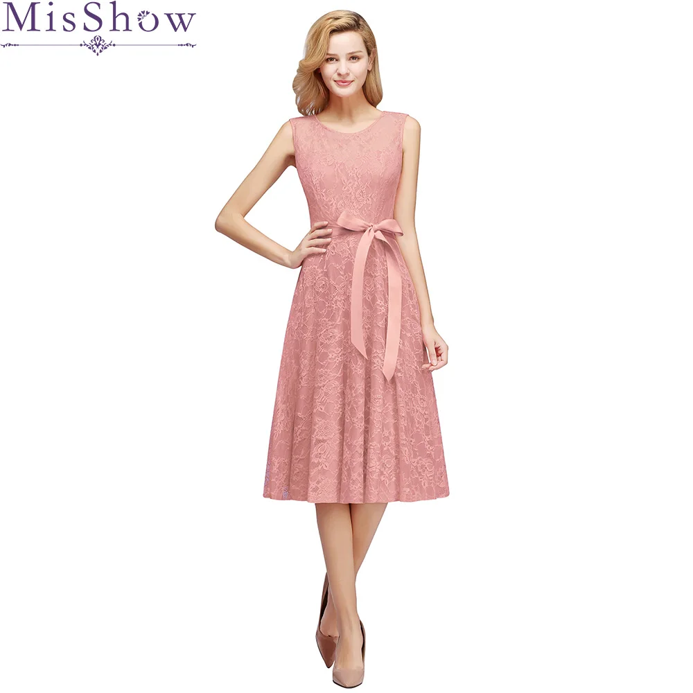 MisShow New Dust Pink Bridesmaid Dresses Short A-line O-Neck Sleeveless Lace Short Party Dresses with sash Wedding Guest Dresses
MisShow New Dust Pink Bridesmaid Dresses Short A-line O-Neck Sleeveless Lace Short Party Dresses with sash Wedding Guest Dresses