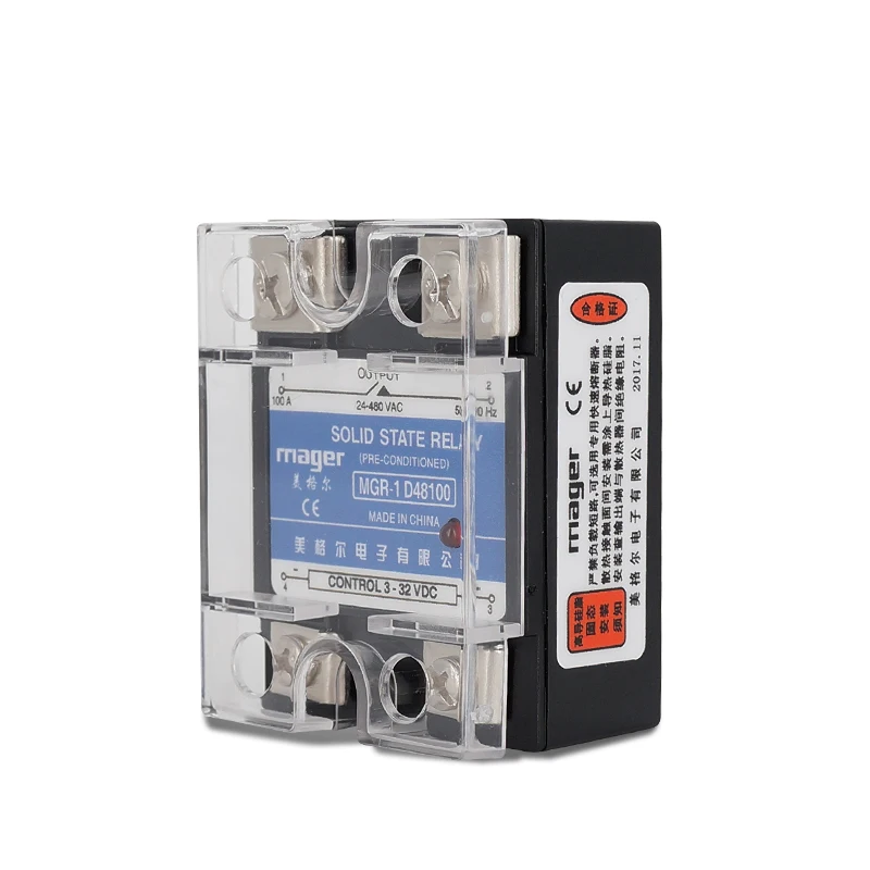 100A Industrial Solid State Relay MGR-1 D48100 with Protective covers Protective Flag SSR-100DA DC control AC
100A Industrial Solid State Relay MGR-1 D48100 with Protective covers Protective Flag SSR-100DA DC control AC