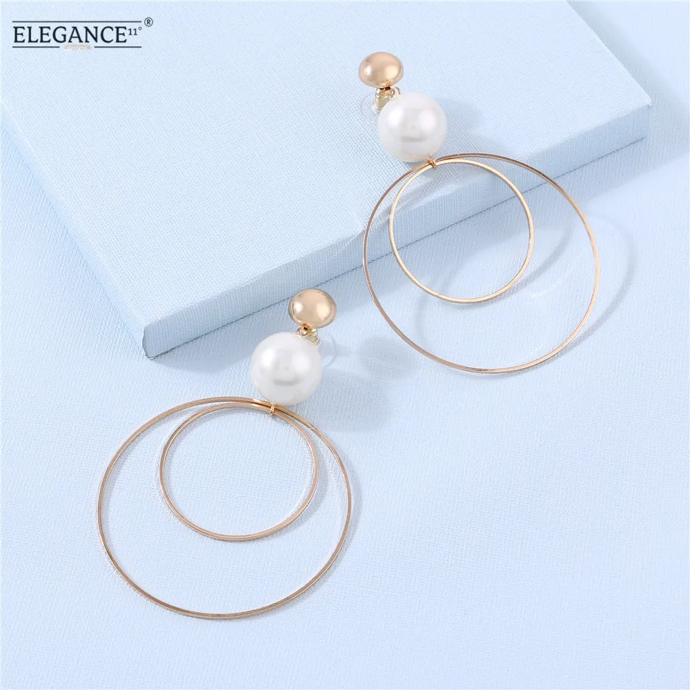 Elegance Geometric Round Drop Big Earrings For Girl Imitation Pearls Fashion Korean Earring Wedding Jewelry Statement Earrings
Elegance Geometric Round Drop Big Earrings For Girl Imitation Pearls Fashion Korean Earring Wedding Jewelry Statement Earrings