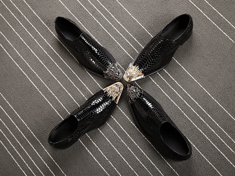 New Imitate Snake Leather Men Oxford Shoes Slip-on Casual Business Men Pointed Shoes Men Wedding Men Dress Boat Shoes Iron Toes
New Imitate Snake Leather Men Oxford Shoes Slip-on Casual Business Men Pointed Shoes Men Wedding Men Dress Boat Shoes Iron Toes