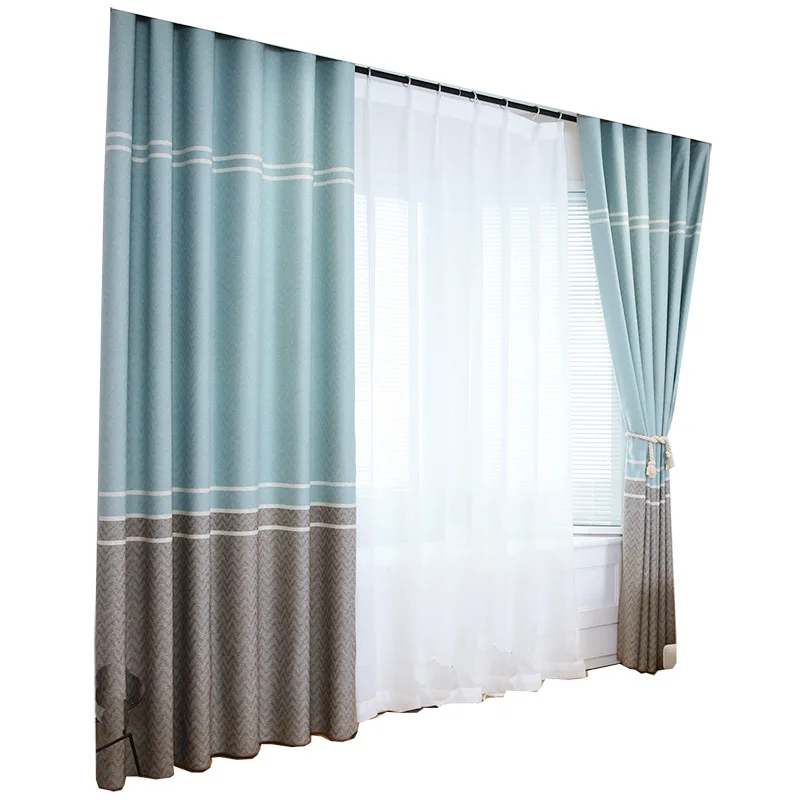 Modern Geometric Design Solid Color Stitching 90% High Shading Curtains for Living Room Bedroom Window Blackout Curtains
Modern Geometric Design Solid Color Stitching 90% High Shading Curtains for Living Room Bedroom Window Blackout Curtains