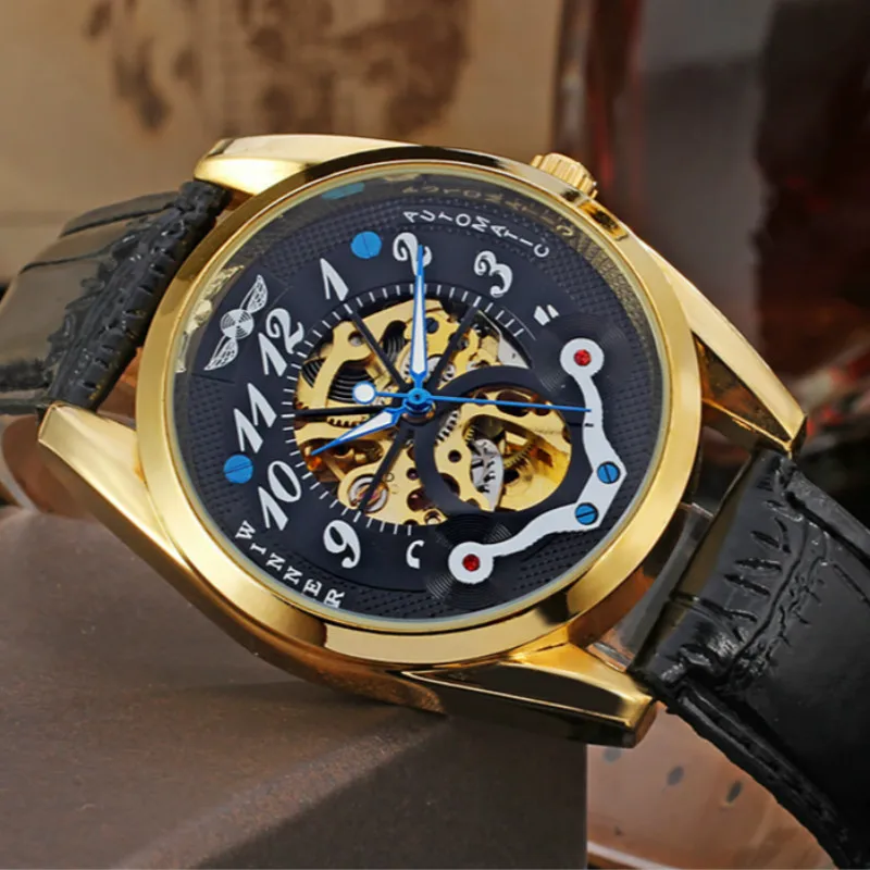T-WINNER Luxury Brand Gold Automatic Mechanical Watches Men Skeleton Leather Self Wind Wrist Watch Men Clock Relogio Masculino
T-WINNER Luxury Brand Gold Automatic Mechanical Watches Men Skeleton Leather Self Wind Wrist Watch Men Clock Relogio Masculino