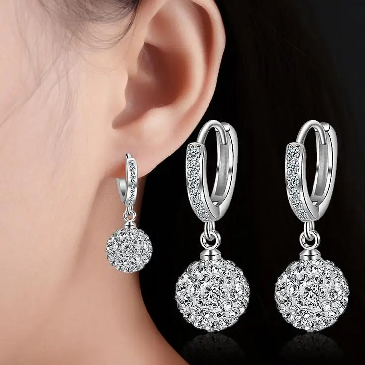 High quality fashion shiny Shambhala crystal ball 925 sterling silver ladies stud earrings jewelry wholesale anti allergy
High quality fashion shiny Shambhala crystal ball 925 sterling silver ladies stud earrings jewelry wholesale anti allergy