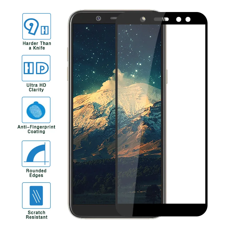 Жесткая Защитная стеклянная пленка для Samsung Galaxy A6 2018 SM A600FN полноэкранное