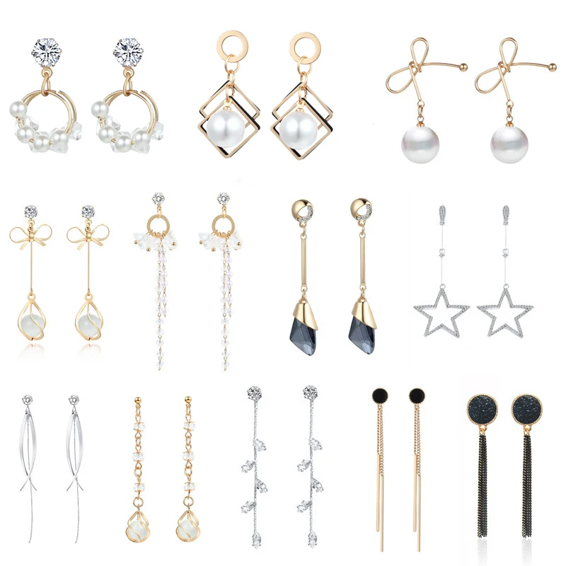 Simple Style Minimalist Jewelry Crystal Rhinestone Pearl Drop Earrings For Women Bow-knot Long Earrings Korean Temperament
Simple Style Minimalist Jewelry Crystal Rhinestone Pearl Drop Earrings For Women Bow-knot Long Earrings Korean Temperament