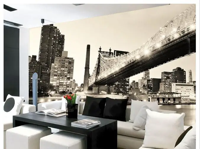 Custom photo wallpaper for walls 3 d wall murals Nostalgic Manhattan bridge landscape setting wall is black and white wallpaper
Custom photo wallpaper for walls 3 d wall murals Nostalgic Manhattan bridge landscape setting wall is black and white wallpaper