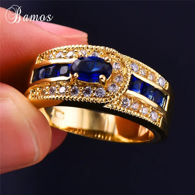 Bamos Fashion Female Blue Full Stone Ring 18KT Yellow Gold Rings Gorgeous Wedding Bands For Women Engagement Jewelry Best Gifts
Bamos Fashion Female Blue Full Stone Ring 18KT Yellow Gold Rings Gorgeous Wedding Bands For Women Engagement Jewelry Best Gifts