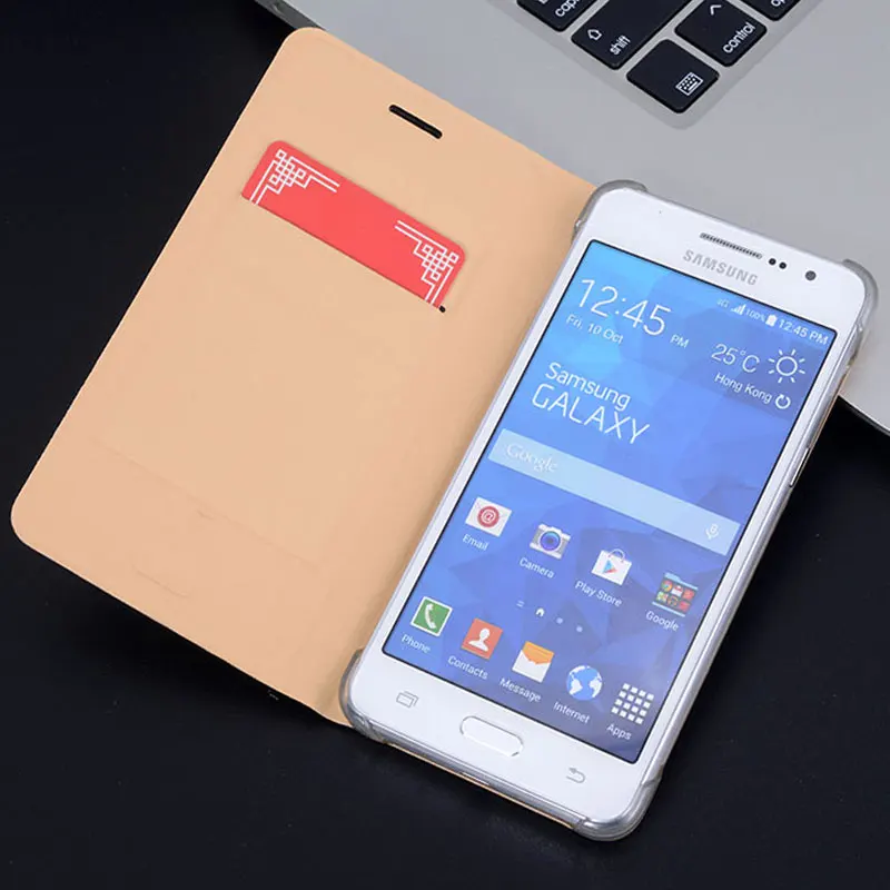 Кожаный чехол книжка для Samsung Galaxy телефона Grand Prime SM G530 G530H G531 G531H с откидной крышкой