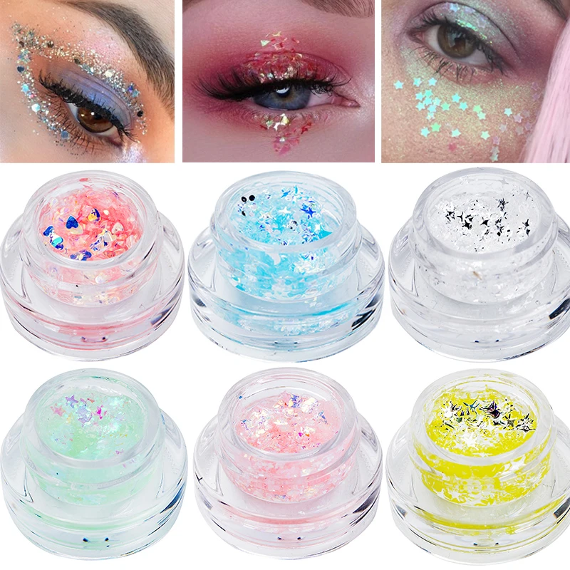 Glitter Sequins Eyeshadow Cream Highlighter Gel Waterproof for Face Body Flash Heart Loose Tattoo Blue Pink olhos Fast Ship
Glitter Sequins Eyeshadow Cream Highlighter Gel Waterproof for Face Body Flash Heart Loose Tattoo Blue Pink olhos Fast Ship