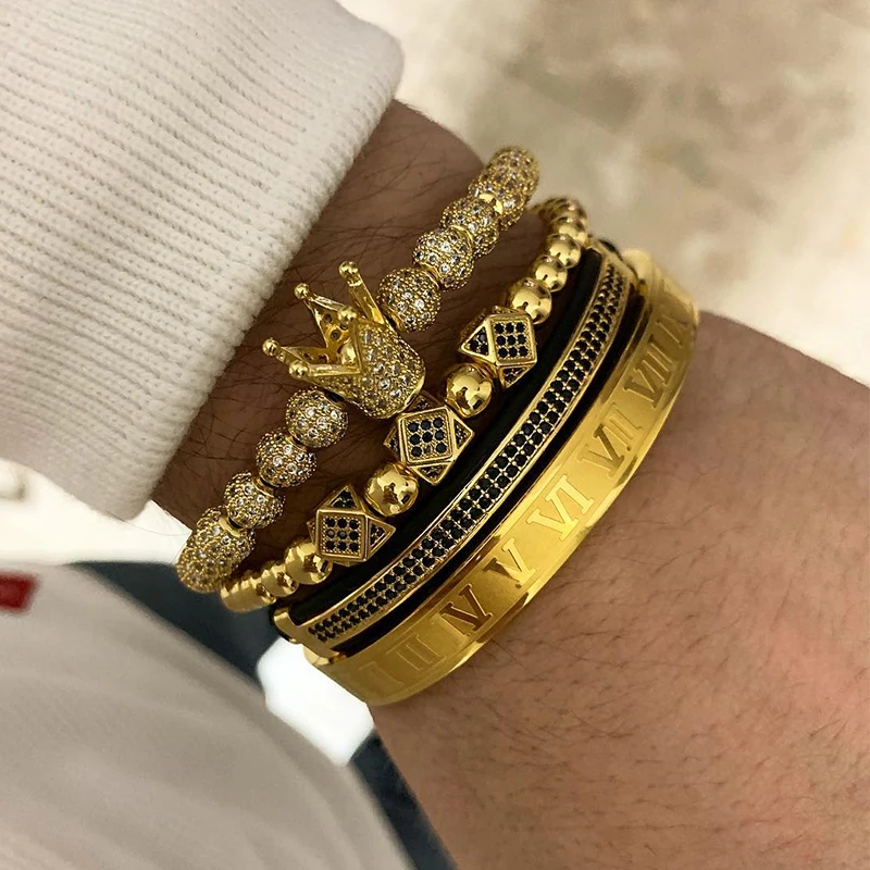 4pcs/set+Bangle Men Bracelet jewelry crown charms Macrame beads Bracelets Braiding Man Luxury Jewelry for women bracelet gift
4pcs/set+Bangle Men Bracelet jewelry crown charms Macrame beads Bracelets Braiding Man Luxury Jewelry for women bracelet gift