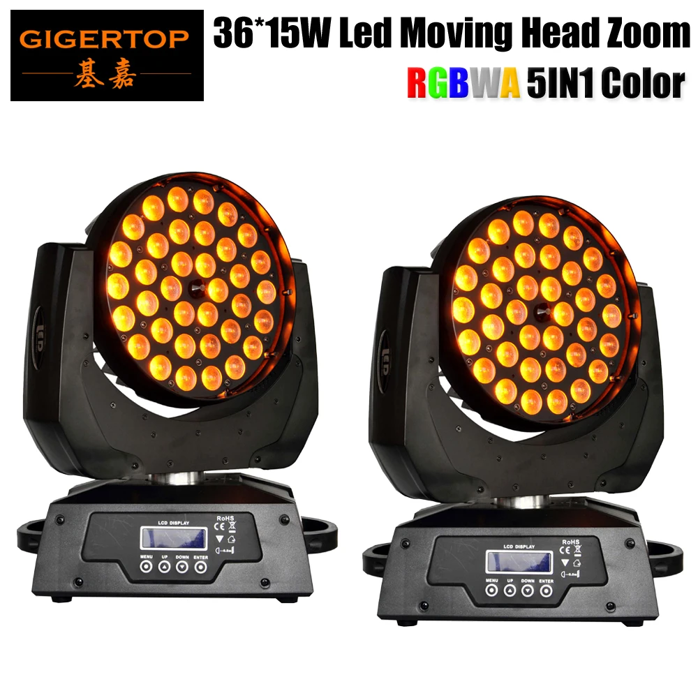 Hi-Quality 2pcs/lot 36x15W 5in1 RGBWA Zoom Led Moving Head Light DMX512 18 Channles 90V-240V Led Moving Head stage lighting
Hi-Quality 2pcs/lot 36x15W 5in1 RGBWA Zoom Led Moving Head Light DMX512 18 Channles 90V-240V Led Moving Head stage lighting