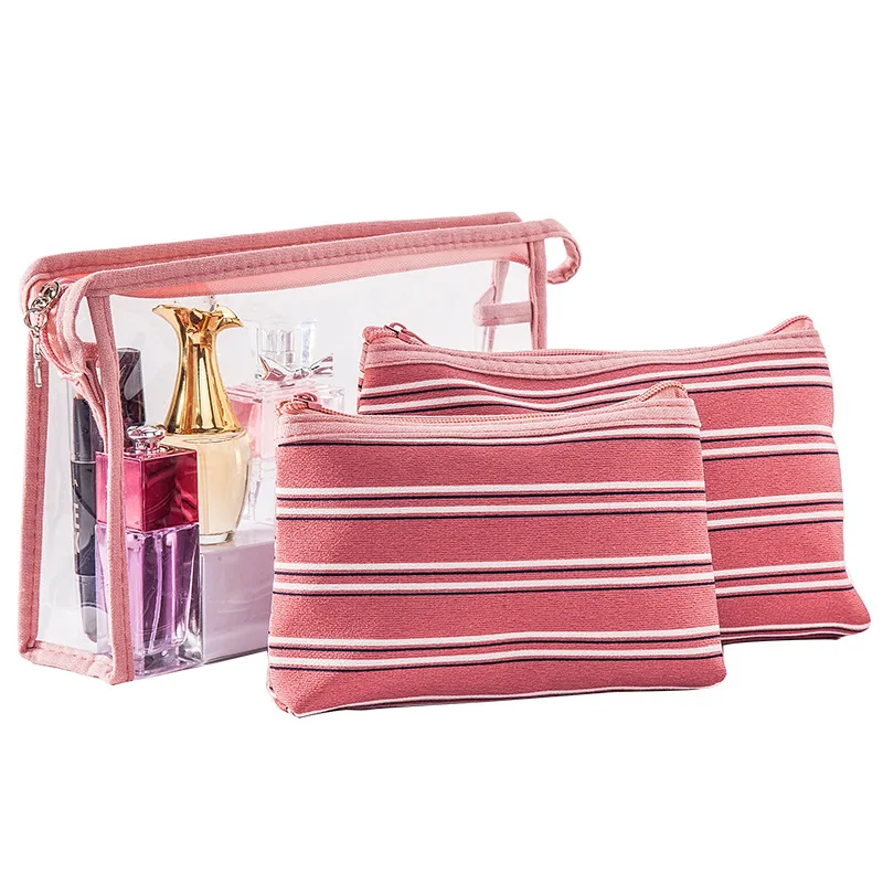 3 Pcs Sets Women PVC Cosmetic Bag Striped Wash Toiletry Kits Makeup Bag Female Transparent Travel Organizer Neceser Mujer bolsa
3 Pcs Sets Women PVC Cosmetic Bag Striped Wash Toiletry Kits Makeup Bag Female Transparent Travel Organizer Neceser Mujer bolsa