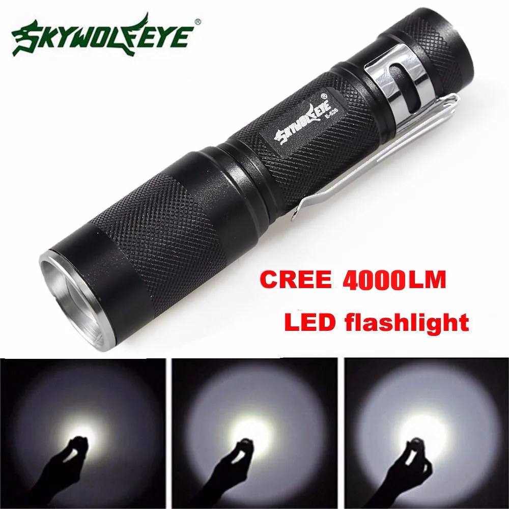 2018 New High Quality 4000LM Zoomable XM-L Q5 LED Flashlight 3 Mode Torch Super Bright Light Lamp Flashlights Drop Shipping | Лампы и