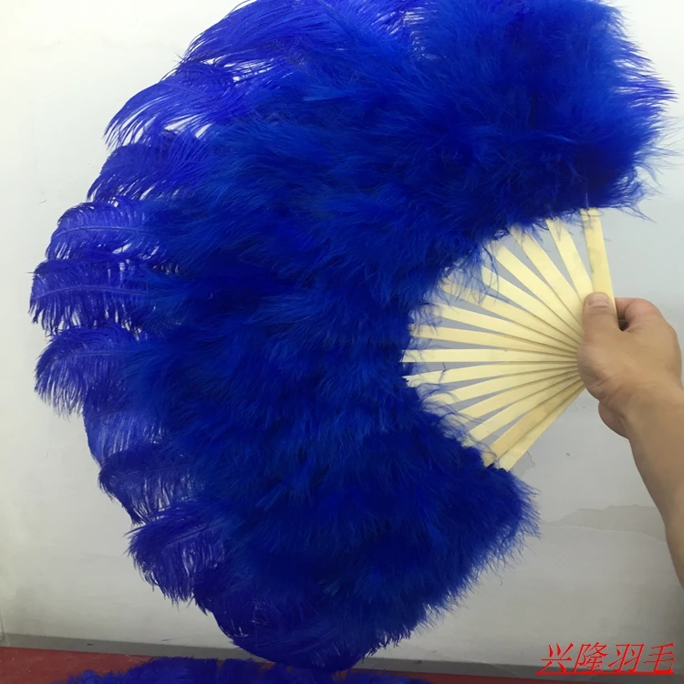 2pcs Royal blue Ostrich Feathers Fan With Bamboo Staves for Belly Dance Halloween Party Ornament Decor Necessary 15 bones
2pcs Royal blue Ostrich Feathers Fan With Bamboo Staves for Belly Dance Halloween Party Ornament Decor Necessary 15 bones