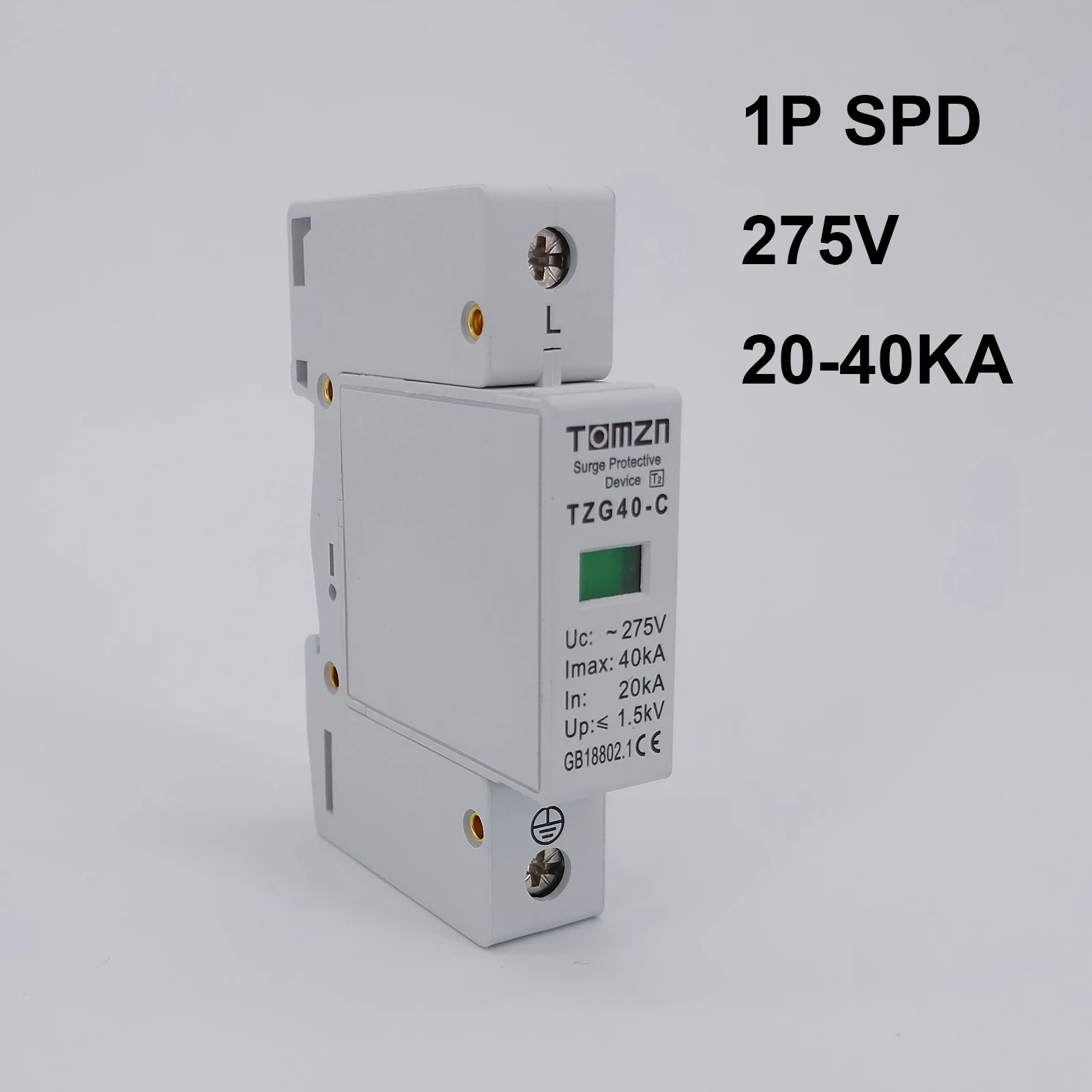 AC SPD 1P 20KA~40KA 275V House Surge Protector protection Protective Low-voltage Arrester Device
AC SPD 1P 20KA~40KA 275V House Surge Protector protection Protective Low-voltage Arrester Device